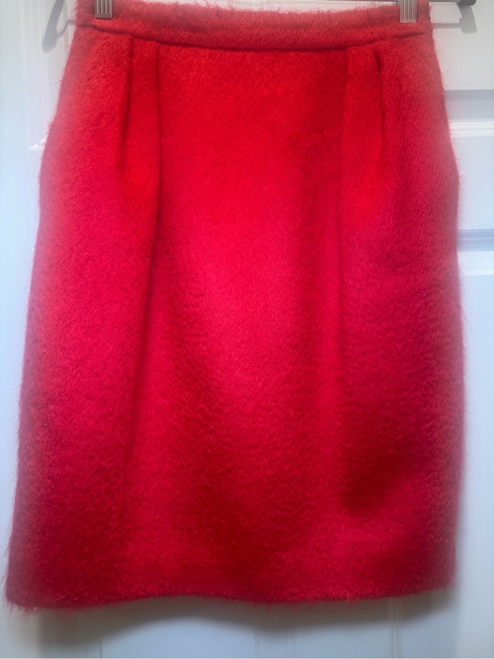 Max Mara Turchia Red Mohair Knee-Length Pencil Skirt Size 4